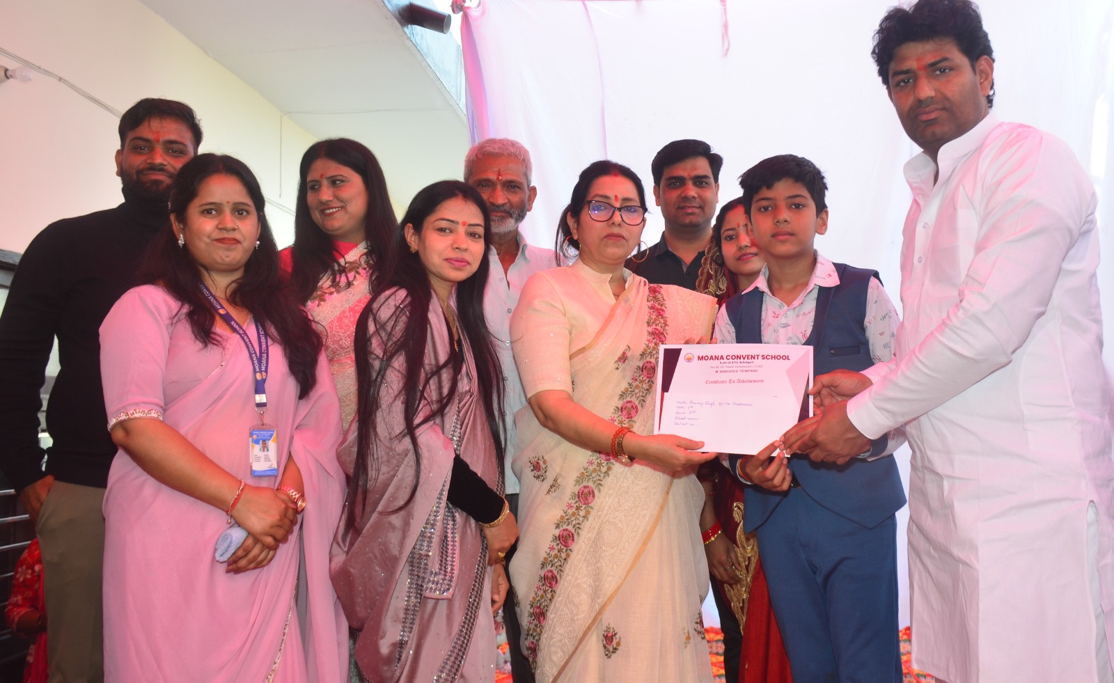 Certificate distribution to winner